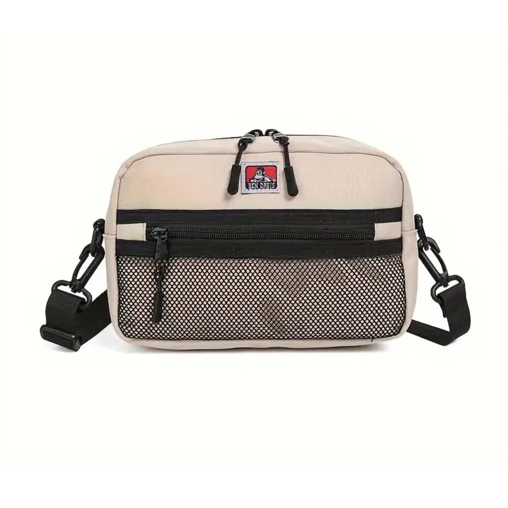 Ben Davis Waist Cross Body Bag/ Fanny Pack Taupe/Black
